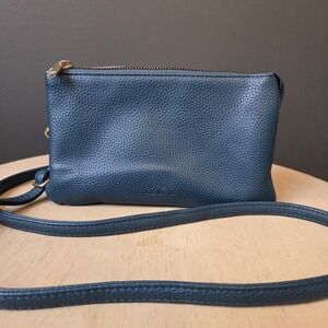 Kedzie Eclipse  Women's Crossbody Wristlet Wallet Purse Bag Vegan Leather Blue